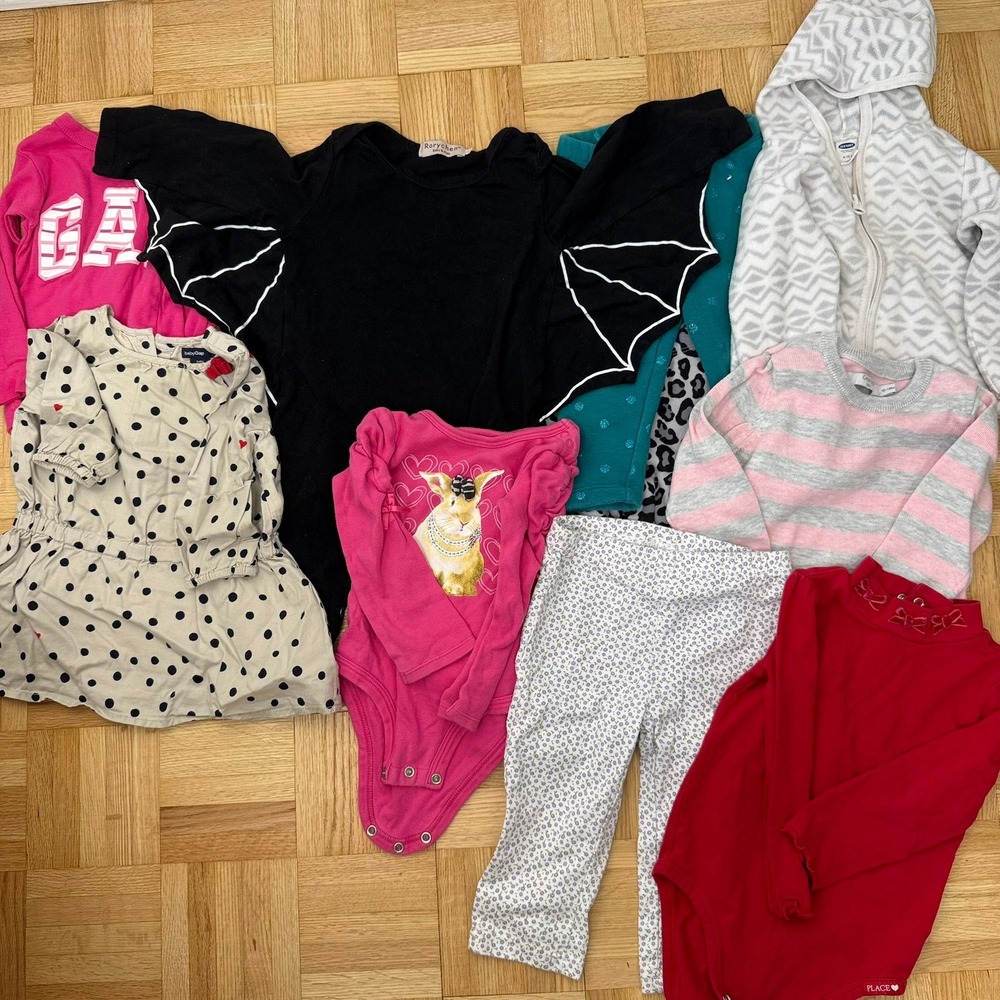 6-18 M Toddler Girl Clothing Lot Gap Old Navy Rorychen Bat Romper Dress Leggings